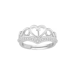 Lila Silver Plated Cubic Zirconia Stone Studded Finger Ring-picture-47