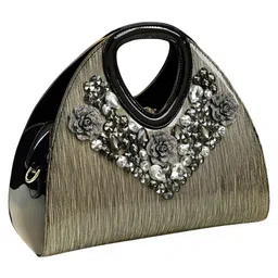 SYGA Women's Gradient Dumpling Bag Soft Diamond-Embellished Handbag with Zipper Closure Elegant Daily Shoulder Purse(Light Grey)-picture-31