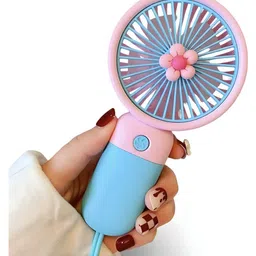 ARCADE TOYS Mini USB Portable Handled Fan - 3 Speed Adjustable Fan USB Rechargeable, Quiet Operation, Battery Life, Ideal for Camping, Hiking, Office, Kitchen and Makeup-PACK OF 1- COLOR MAY VARY-picture-10