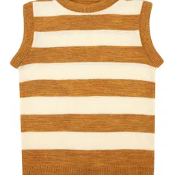 Elefantino Knit Sleeveless Striped Vest - Mustard & White-picture-25