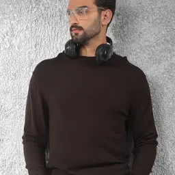 Crimsoune Club Men's Solid Round Neck Full Sleeve Pullover-image-60