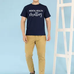 BRAWNY BATTLER Typography Printed Round Neck Cotton T-shirt image 2
