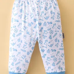 Child World Interlock Full Length Lounge Pant Kites Print - Blue & White image 2