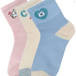 N2S NEXT2SKIN Patterned Pack of 3 Cotton Infant Kids Ankle Length Socks-picture-14