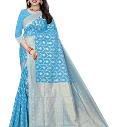 Florence New Trendy Woven Design Zari Pure Cotton Banarasi Saree-picture-25