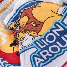 Babyhug Disney  Knit Full Length Lounge Pant with Lion King Print - White image 3