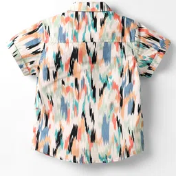 ToffyHouse Cotton Woven Half Sleeves Printed Shirt & Bottom Set With Suspender & Bow - Multicolour image 3