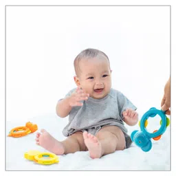 Sunny Jungle Friends Animal Shaped Rattle Set of 3 - Multicolour image 5