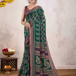 Rekha Maniyar Ethnic Motifs Zari Pure Cotton Dabu Saree-image-31