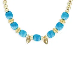 AKSHARA Girls Sky Blue Alloy Gold-Plated Handcrafted Necklace image 2