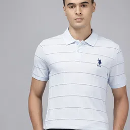 U.S. Polo Assn. Slim Fit Polo Collar Striped Pure Cotton T-shirt-picture-16