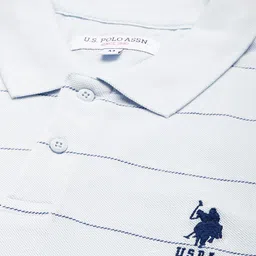 U.S. Polo Assn. Slim Fit Polo Collar Striped Pure Cotton T-shirt image 5