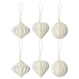 ikea vinterfint Tree ornament set of 6, mixed shapes white image 1
