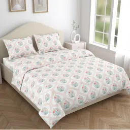 Haus & Kinder Terracotta Trellis 186 Tc Cotton 100% Printed Flat Double Bedsheet-picture-14