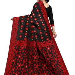 jayant creation Black Silk Cotton Jamdani Sarees image 3
