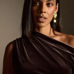 NEXT Velvet One Shoulder Bodycon Midi Dress image 5