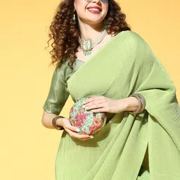 Mitera Green Saree image 2