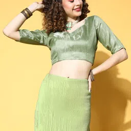 Mitera Green Saree image 4