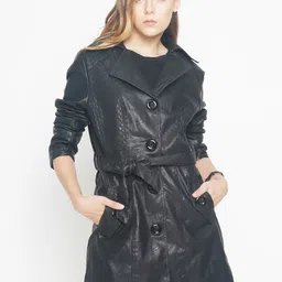 The Indian Garage Co Women Black Solid Biker Jacket-picture-21