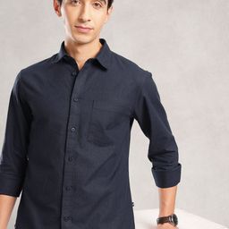 Nautica Solid Cotton Linen Regular Fit Shirt-picture-25