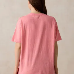 Outzidr Printed Round Neck Cotton Oversized T-shirt image 2