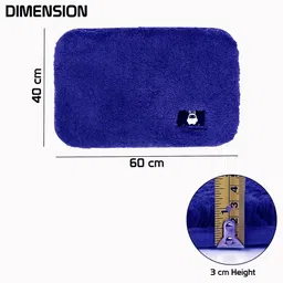 CROWN MATTINGS Blue 1400 GSM Microfibre Bath Rugs image 4