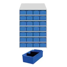 Universal UMASU9 White & Blue 8 Shelves 28 Bins Storage Rack-picture-22