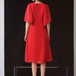 HERE&NOW Women Flared Sleeve A-Line Dress image 4