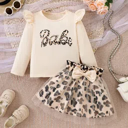 YK Girls Printed Top with Skirt-image-83