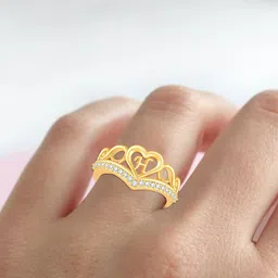 Heer Collection Gold-Plated AD Studded Adjustable Finger Ring image 4