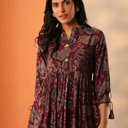 Libas Women Printed Mandarin Collar Tunic-picture-37