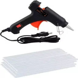 Hillgrove Electronic Mini 20W Black Small Hot Gum Glue Gun With 20 Pcs Hot Melt Glue Stick Set-picture-18