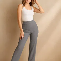 NUCOUTHS Women Relaxed Straight Fit High-Rise Pleated Trouser-image-66