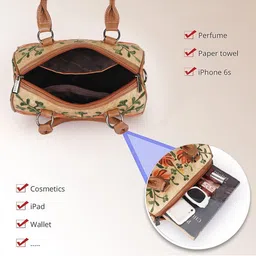 EVEDA Women Floral Printed Structured Satchel Bag image 3