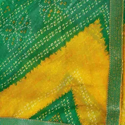 KALINI Green Poly Chiffon Printed Sarees image 5