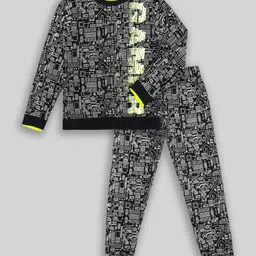 Unicorns Full Sleeves Gamer Printed Co Ord Set - Black-picture-24