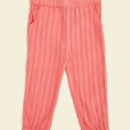 Pantaloons Baby Cotton Full Length Striped Detailed Pants - Peach-picture-23