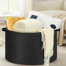 Jasmey Homes Spacious Sturdy Storage Basket - Black-image-8