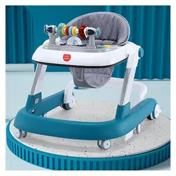 Play Nation Premium 2 in 1 Multi Functional Musical Baby Walker with Adjustable Height Speed & Rear Wheels with Anti Fall Protection - Blue-picture-11