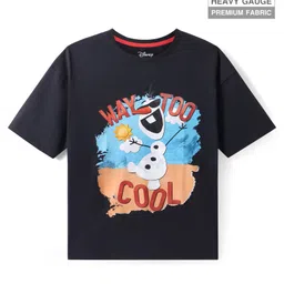 Pine Kids Disney Single Jersey Knit Drop Shoulder Oversized T-Shirt With Olaf Graphics - Black-picture-20