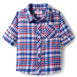 Babyhug Woven Full Sleeves Checkered Shirt - Multicolor image 1