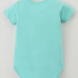 BLUSHES Christmas Theme 100% Cotton Half Sleeves Merry Christmas Text Printed Onesie - Sea Green image 3