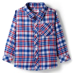Babyhug Woven Full Sleeves Checkered Shirt - Multicolor image 2