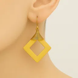 Unravel India Diamond Shaped Drop Earrings image 2