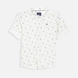 Allen Solly Junior Boys Spread Collar Floral Printed Cotton Casual Shirt-image-80