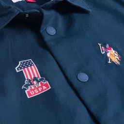 US Polo Assn Twill Woven Half Sleeves Brand Embroidery & Text Printed Shirt - Navy Blue image 4