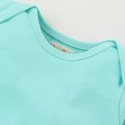 BLUSHES Christmas Theme 100% Cotton Half Sleeves Merry Christmas Text Printed Onesie - Sea Green image 5