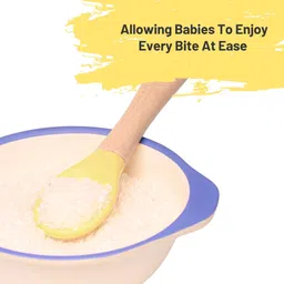 THE LITTLE LOOKERS Silicone Spoon with Bamboo Handle, BPA Free Feeding Spoons for Baby/Kids/Toddlers - Pink & Yellow (Pack of 2) image 5