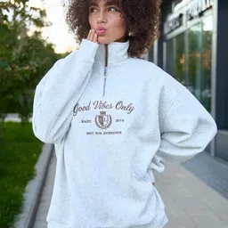 LULU & SKY Typography Printed High Neck Pullover Sweatshirt image 1