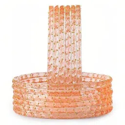 Only Offers Set Of 12 Lavender Glass Artificial Stones & Beads Bangle image 1